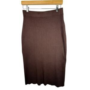 Urban Coco Brown Swater Pencil Midi Skirt XL